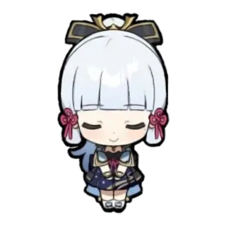 ❄️ Ayaka Genshin Impact anime, chibi, genshin impact, ayaka, cute, video game, character telegram sticker
