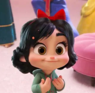 ✨ Vanellope Wreck-It Ralph Vanellope von Schweetz, Disney, Les Mondes de Ralph, Dessin animé, Animé, Personnage de film, Princesse telegram sticker