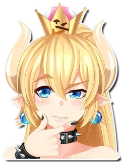 🤔 Bowsette Anime, Fanart, Bowser, Loira, Coroa telegram sticker