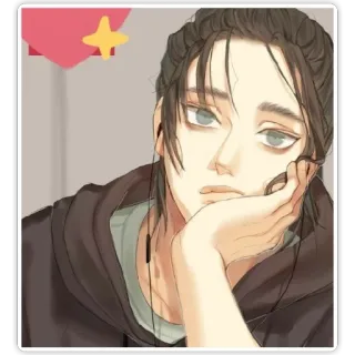 😕 Eren Yeager Attack on Titan อนิเมะ, มังงะ, เอเรน เยเกอร์, ผ่าพิภพไททัน, ตัวละคร, ภาพเหมือน whatsapp sticker