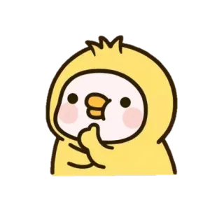 🤔 ステッカー, 漫画, かわいい, 黄色, 鳥, 動物 telegram sticker