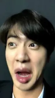 😑 Jin kpop, singer, funny face, celebrity, meme telegram sticker