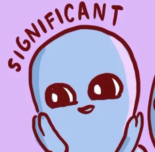 😯 SIGNIFICANT 宇宙人, アニメ, 面白い, ミーム, 重要 telegram sticker