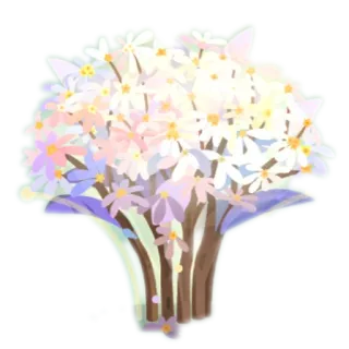 🌴 bloemen, boeket, madeliefjes, bloemen, natuur, planten telegram sticker