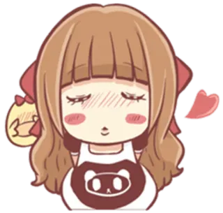 😘 애니메이션, 만화, 귀여운, 소녀, 하트, 볼 빨개짐 telegram sticker