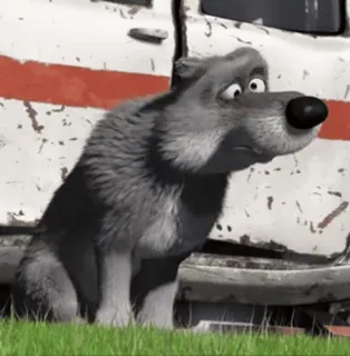 😉 Wolf, Cartoon, Tier, Figur, Hund telegram sticker