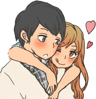 ❤️ 커플, 애정, 로맨스, 사랑, 애니메이션 스타일, 만화 telegram sticker
