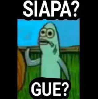 🤔 SIAPA? GUE? spongebob, poisson, question, dessin animé, mème whatsapp sticker
