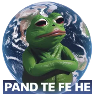 🤝 PAND TE FE HE frog, meme, earth, funny, internet meme telegram sticker