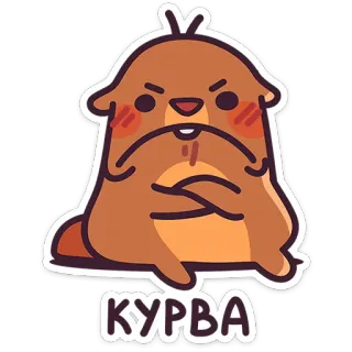 😡 КУРВА lontra, cartone animato, offensivo, parolaccia telegram sticker