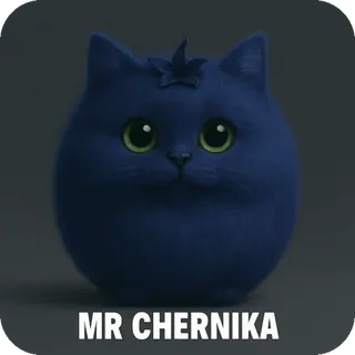🫐 MR CHERNIKA แมว, บลูเบอร์รี่, น่ารัก, สัตว์, สัตว์เลี้ยง, การ์ตูน whatsapp sticker