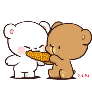 🌽 蜜雪冰城 熊, 可爱, 卡通, 卡哇伊, 食物, 分享 telegram sticker