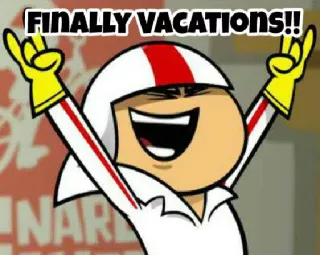 🎉 Kick Buttowski FINALLY VACATIONS!! мультфильм, праздник, отпуск, взволнованный, счастливый telegram sticker