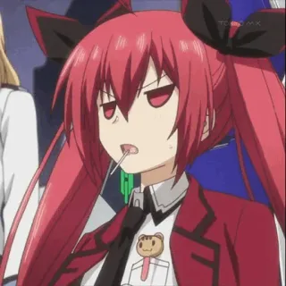 🔥 Itsuka Kotori Date A Live anime, girl, pout, lollipop telegram sticker