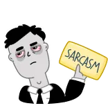 😒 SARCASM сарказм, настроение, отношение, юмор, смешной, ирония, серый telegram sticker