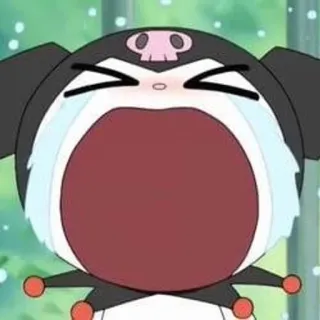 😭 Kuromi 쿠로미, 우는, 애니메이션, 만화, 캐릭터 telegram sticker