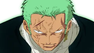 😑 Zoro One Piece anime, swordsman, scar, determination, fierce telegram sticker