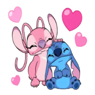 ❤️ Stitch disney, alien, amour, coeurs, mignon telegram sticker
