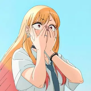 😳 Marin Kitagawa My Dress-Up Darling Anime, Mädchen, Erröten, Süß, Schockiert, Marin Kitagawa, My Dress-Up Darling telegram sticker