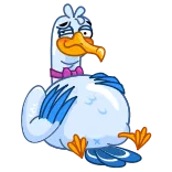 🥴 oiseau, dessin animé, mouette, animal whatsapp sticker