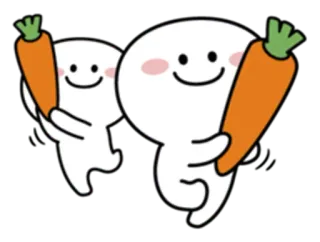 ☺️ wortel, schattig, kawaii, vrolijk, personages telegram sticker