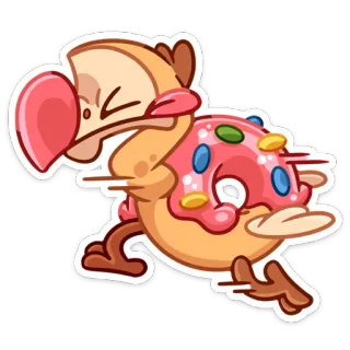 🏃‍♂️ donut, corsa, cibo, cartone animato, carino, dolce, pasticceria whatsapp sticker