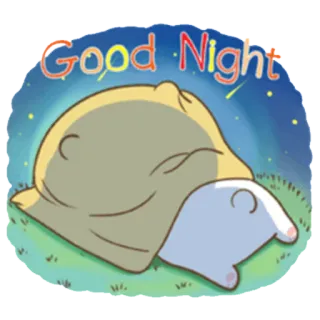 😴 Good Night Goedenacht, Slapen, Leuk, Sterren, Cartoon, Nacht telegram sticker