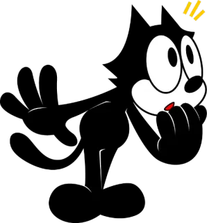 🍟 Felix the Cat Kreskówka, Kot, Vintage, Felix telegram sticker