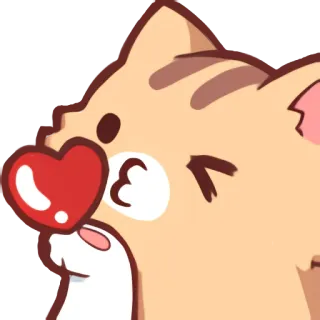 😘 แมว, หัวใจ, จูบ, น่ารัก, ความรัก, สัตว์ telegram sticker
