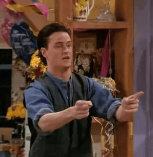 👌 Chandler Bing Friends Chandler, Przyjaciele, telewizja, serial, lata 90, komedia telegram sticker