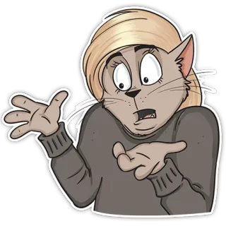 🤷‍♀️ kucing, bingung, angkat bahu, tidak yakin, pertanyaan, kartun telegram sticker