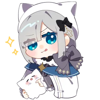 😋 anime, sticker, cute, cartoon, chibi, catgirl, character telegram sticker
