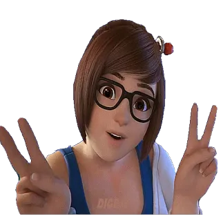 ✌️ Mei Overwatch Mei, Overwatch, Video game, Personagem, Sinal de paz telegram sticker