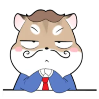 👨 хомяк, мультфильм, милый, животное, персонаж, усы, костюм whatsapp sticker