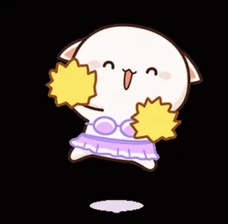 💃 Líder de torcida, gato, fofo, kawaii, dança telegram sticker