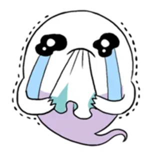 😭 spook, verdrietig, huilen, cartoon, emotie telegram sticker