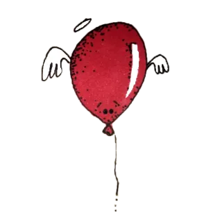 🎈 шар, ангел, крылья, нимб, красный шар, летающий telegram sticker