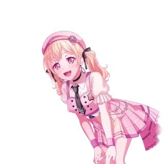 🥮 Anime meisje, Leuk, Roze, Cartoon, Sticker, Illustratie telegram sticker
