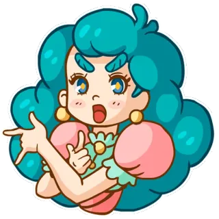 😎 dessin animé, personnage, fille, illustration, autocollant telegram sticker