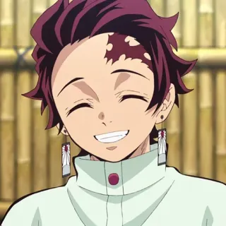 ☺️ Tanjiro Kamado Demon Slayer Anime, Kimetsu no Yaiba, Tanjiro, Tanjiro Kamado, uśmiechnięty, postać telegram sticker
