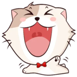 🤣 chat, animal, mignon, joyeux, autocollant, dessin animé, noeud papillon telegram sticker