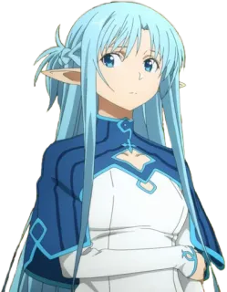 👀 Asuna Sword Art Online Anime, Elfo, Fantasia, Azul, Personagem telegram sticker