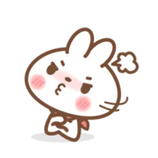 😡 coelho, fofo, desenho animado, adesivo, animal, kawaii, coelho telegram sticker
