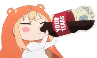 😭 YOUR TEARS Аниме, Пьющий, Мультфильм, Смешной, Шутка, Эмоциональный, Слезы telegram sticker