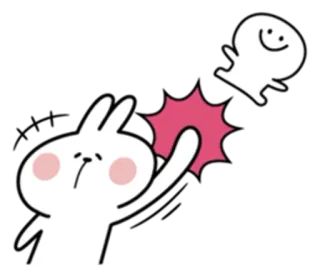 💥 konijn, gooien, schattig, cartoon, sticker, personage, geanimeerd telegram sticker