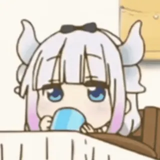 🐾 Kanna Kamui Miss Kobayashi's Dragon Maid Anime, Dragón, Lindo, Kawaii, Kanna, Chibi telegram sticker