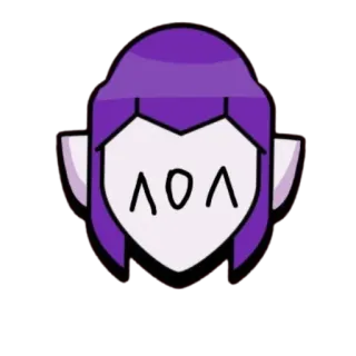 🟦 ΛOΛ cartoon, purple, sticker, face whatsapp sticker