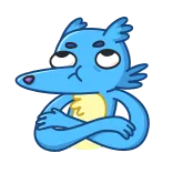 🙄 การ์ตูน, สัตว์, สุนัขจิ้งจอก, สีน้ำเงิน, ตัวละคร, สติกเกอร์ telegram sticker