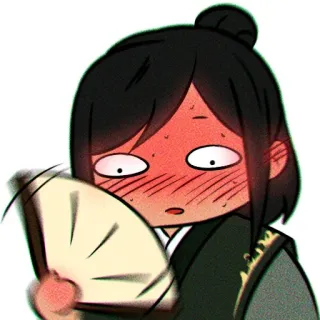 🌈 anime, fan, blush, embarrassed, cartoon telegram sticker