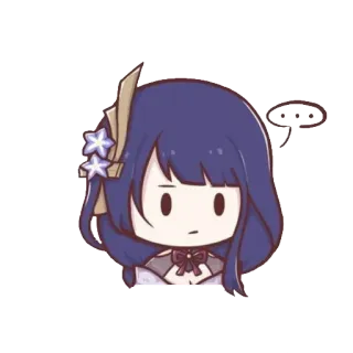 🧐 Raiden Shogun Genshin Impact anime, video game, character, cute, sticker, expression telegram sticker